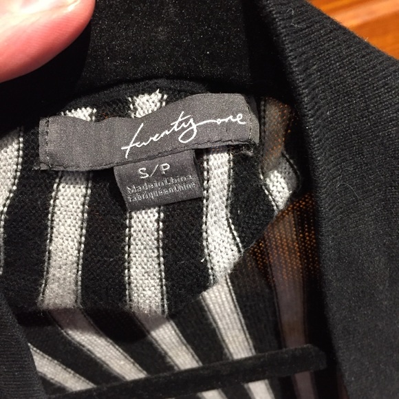 Forever 21 Asymmetrical Striped Cardigan Sweater - Picture 2 of 3